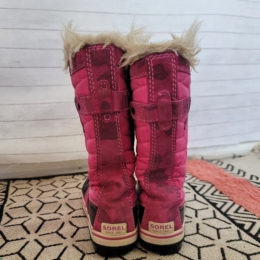 SOREL TOFINO PINK CAMO WATERPROOF SNOW BOOTS, SZ 3